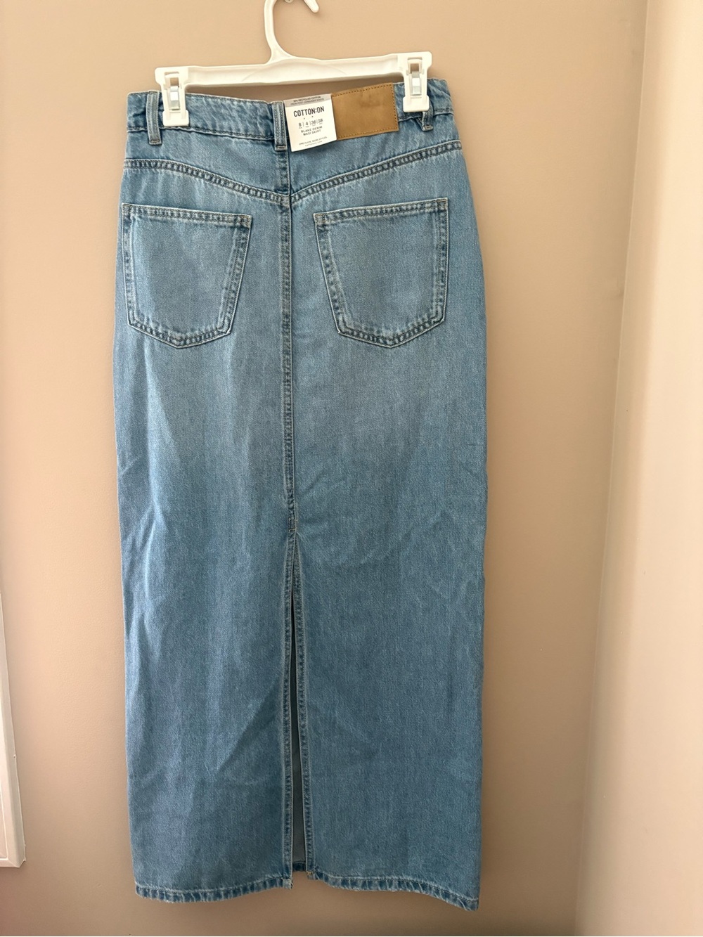 Cotton On Classic Light Wash Denim Maxi Jean Skirt NWTS Size 4 - Picture 5 of 6